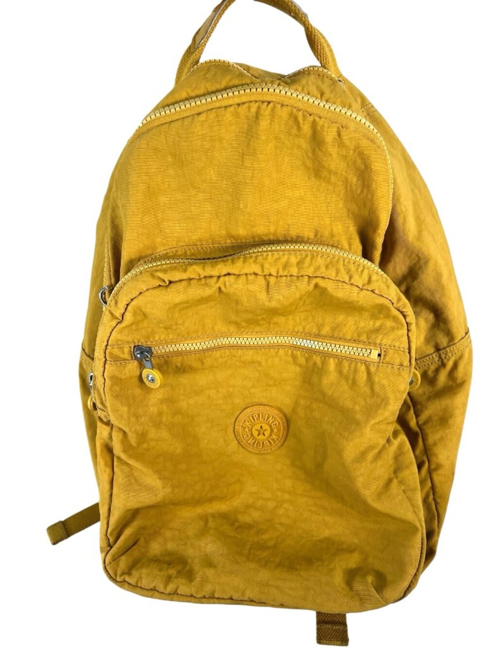 kipling backpack Multi Pocket Medium Mustard Yellow 18 x 17in